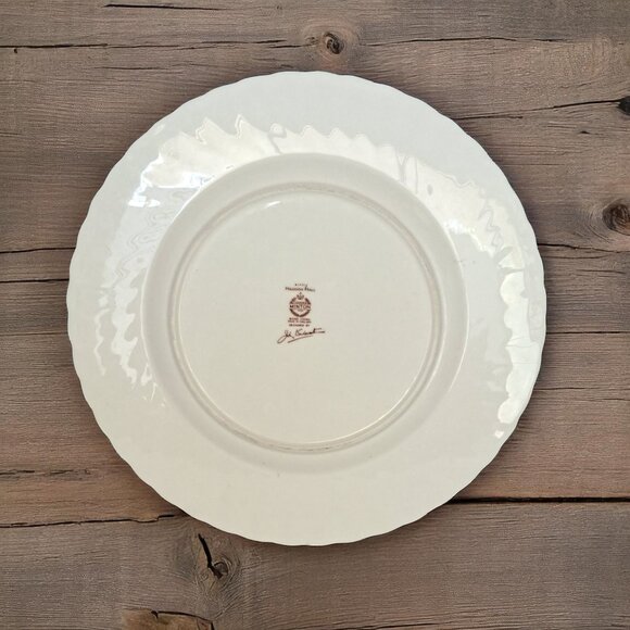 Minton Haddon Hall Floral Chintz Green Trimmed Swirl Pattern 10.75" Dinner Plate - Picture 5 of 5